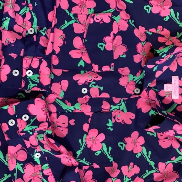 Lilly Pulitzer Long Sleeve Pink Floral Shirt Small - Picture 5 of 8